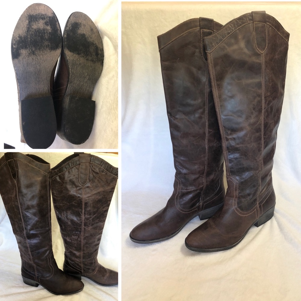 Steve Madden Brown Manor Distressed Boots 10